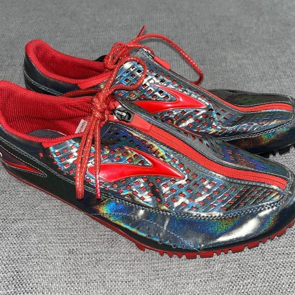 Brooks Track & Field F3 silver and red Shoes, size 11